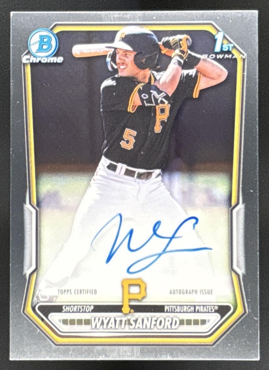 Card image for Wyatt Sanford 2026 Bowman Chrome Prospect Auto Pittsburgh Pirates
