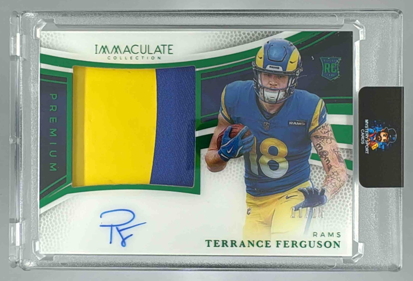 Card image for 2025 Panini Immaculate Collection Terrance Ferguson Rookie Patch Auto /99 #139 MEM RC Rams