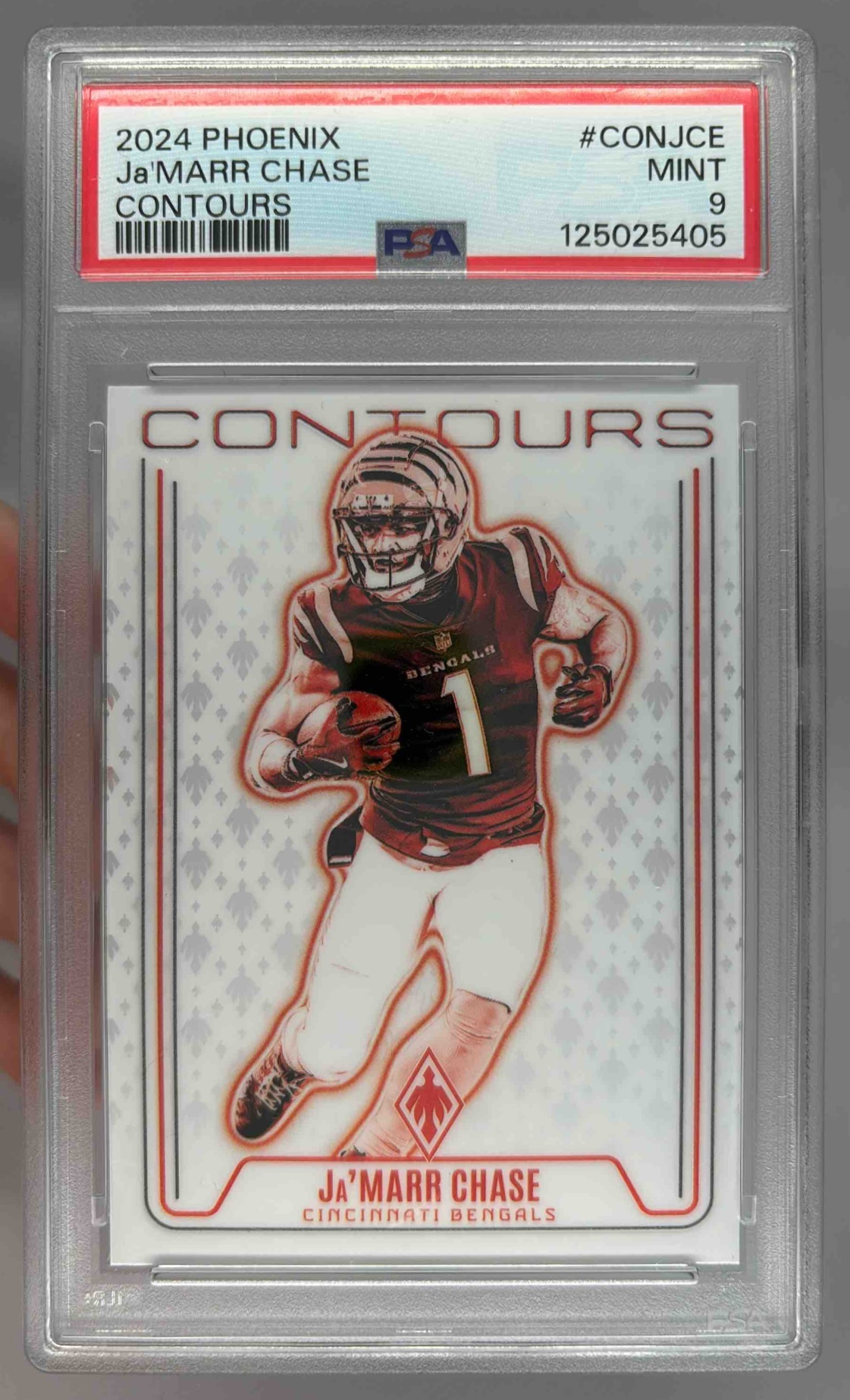 Card image for 2024 Panini Football Phoenix Ja'Marr Chase Contours #CON-JCE Cincinnati Bengals