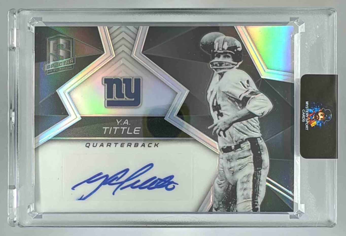 Card image for 2017 Panini Spectra Y.A. Tittle Signatures /99 #S-YA Auto Giants