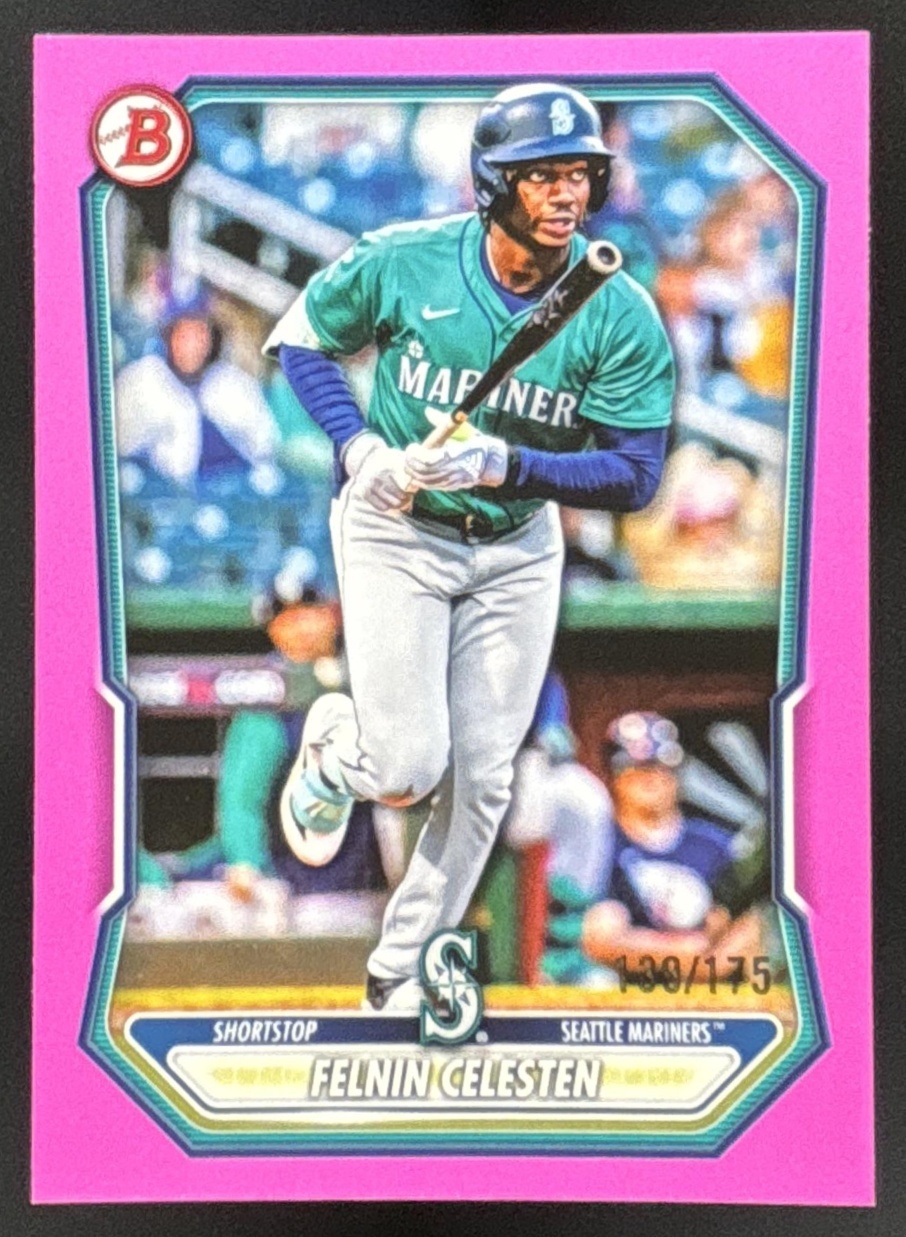 Card image for Felnin Celesten 2026 Bowman Pink Border /175 Prospects Seattle Mariners