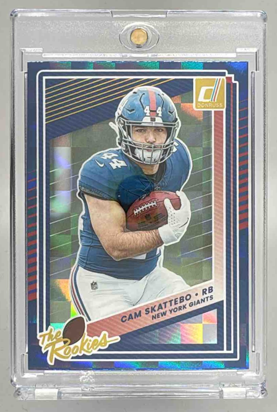 Card image for 2025 Panini Football Donruss Cam Skattebo The Rookies #19 RC New York Giants