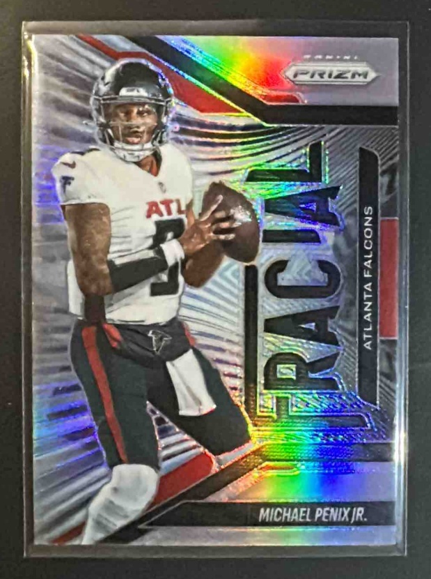 Card image for 2025 Panini Prizm Michael Penix Jr. #10 Fractal Silver Falcons