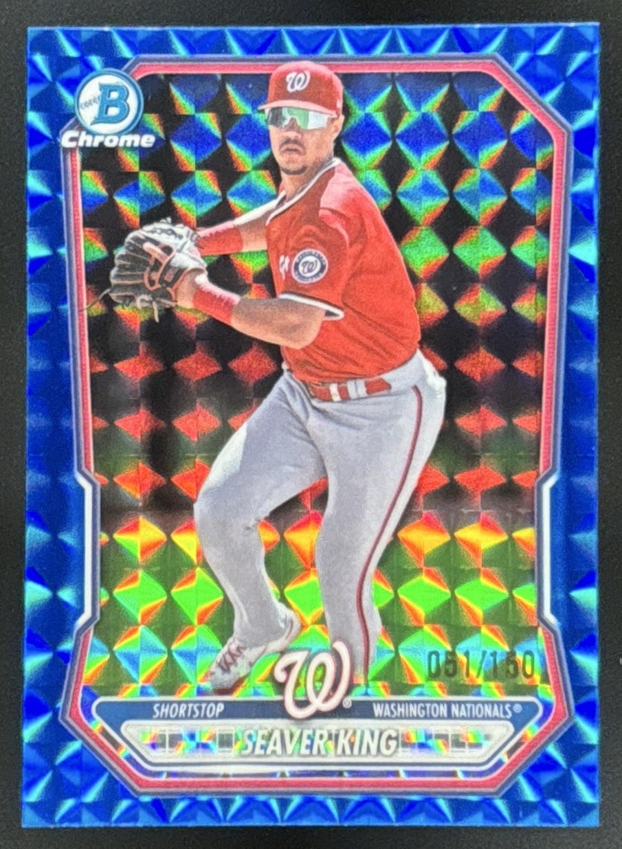 Card image for 2026 Bowman Seaver King Chrome Prospects Blue Geometric Refractor /150