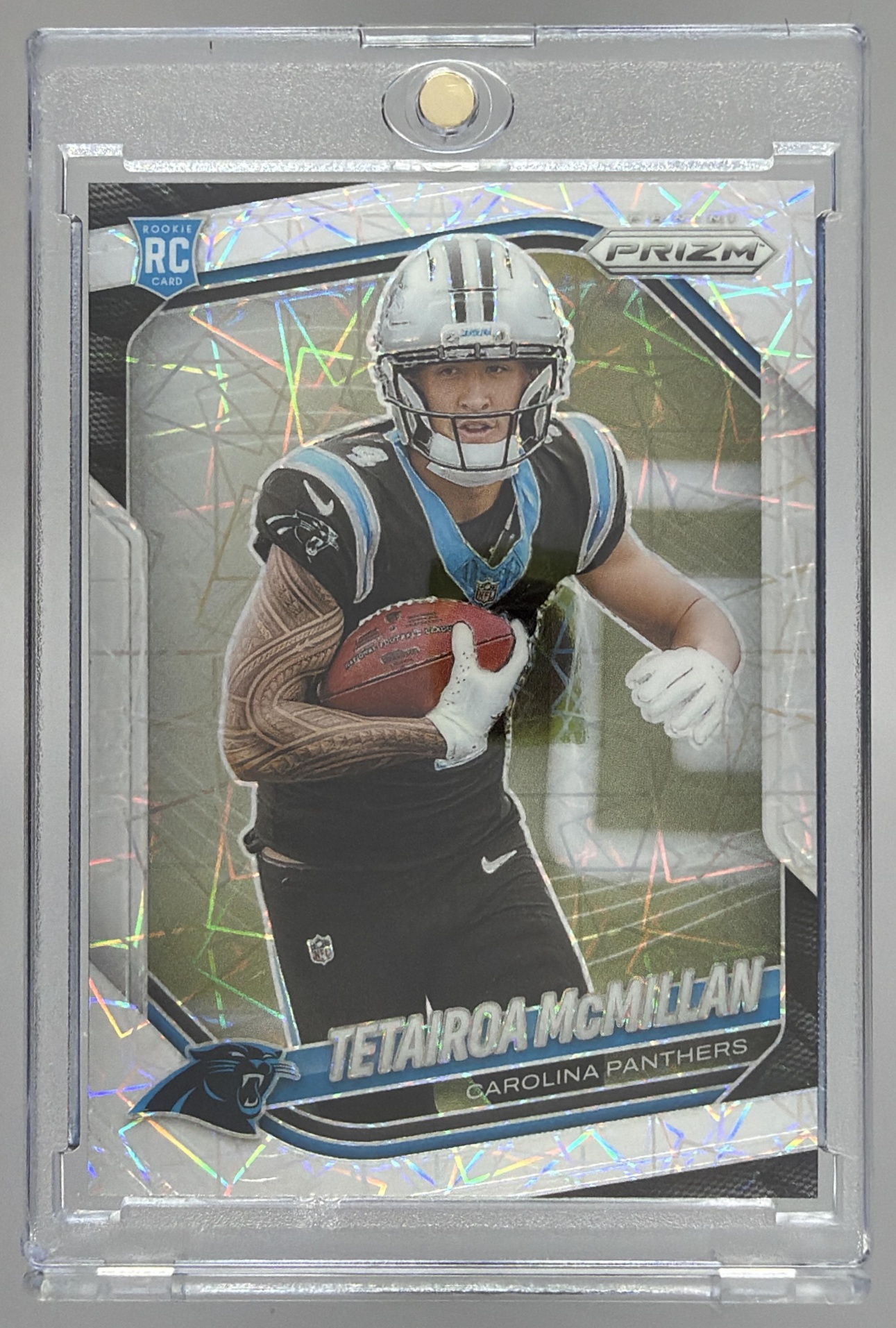 Card image for 2025 Panini Prizm Tetairoa McMillan White Disco #311 RC Panthers