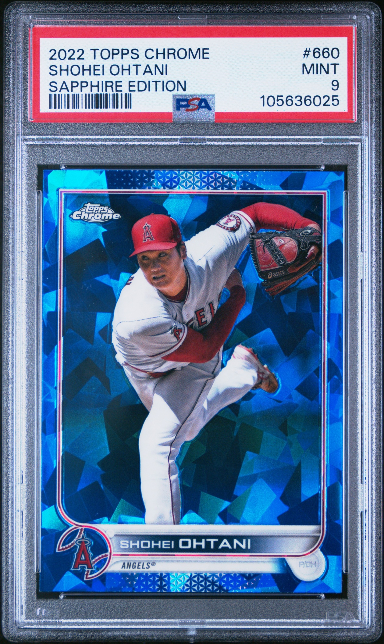 2022 Topps Baseball Chrome Sapphire Shohei Ohtani #660 Los Angeles Angels PSA 9