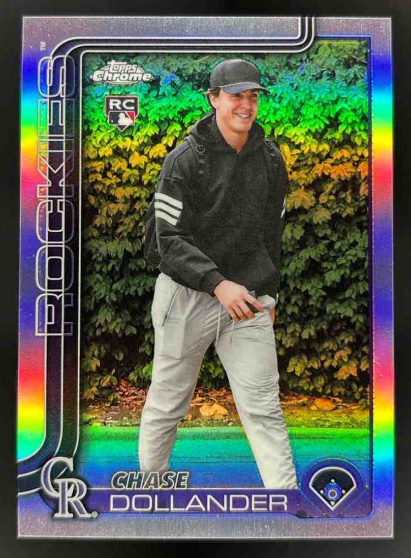 Card image for 2025 Topps Chrome Update Chase Dollander Image Variation #USC18 RC Rockies