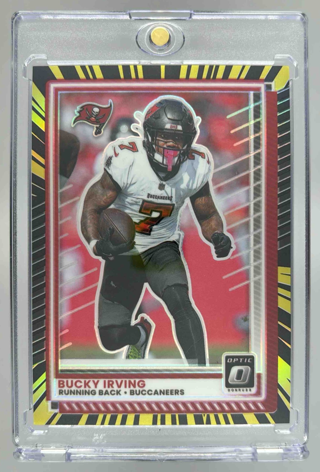 Card image for 2025 Panini Donruss Optic Bucky Irving Electricity Prizm /75 #83 Buccaneers