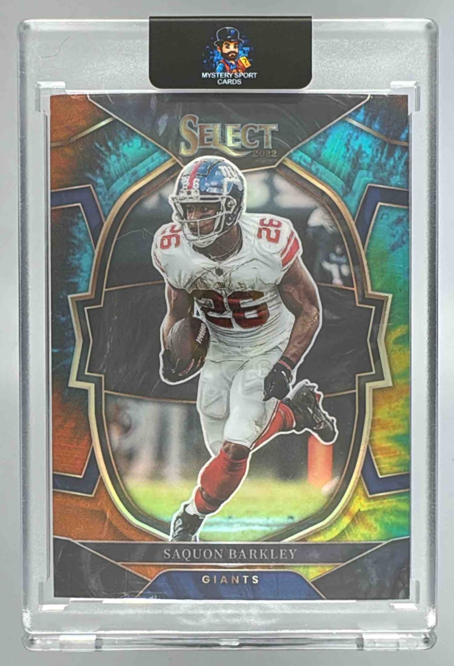 Card image for 2022 Panini Select Saquon Barkley Tie Dye Prizm /25 #82 Concourse Giants