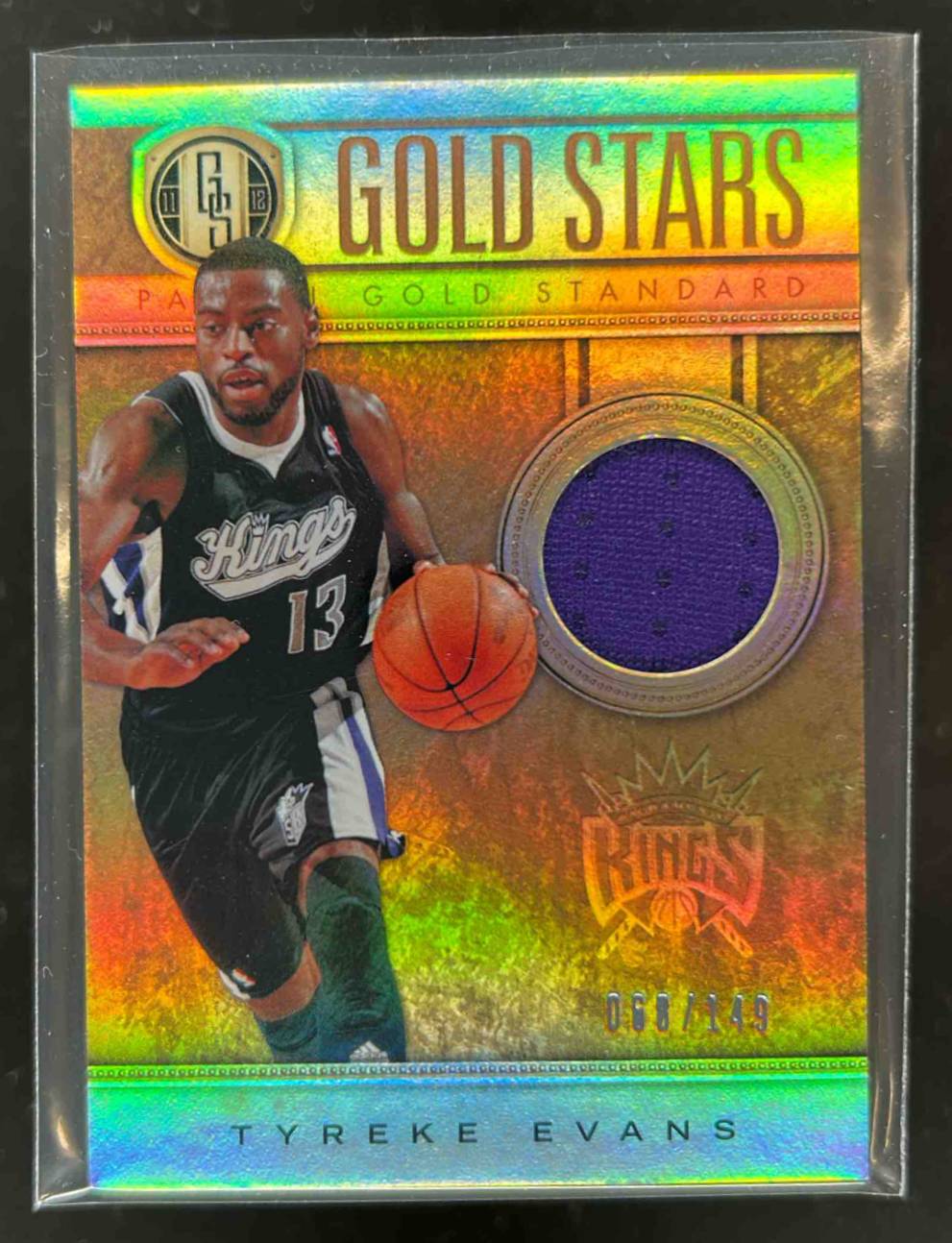 Card image for 2011-12 Panini Gold Standard Tyreke Evans Stars Materials 58 /149 #35