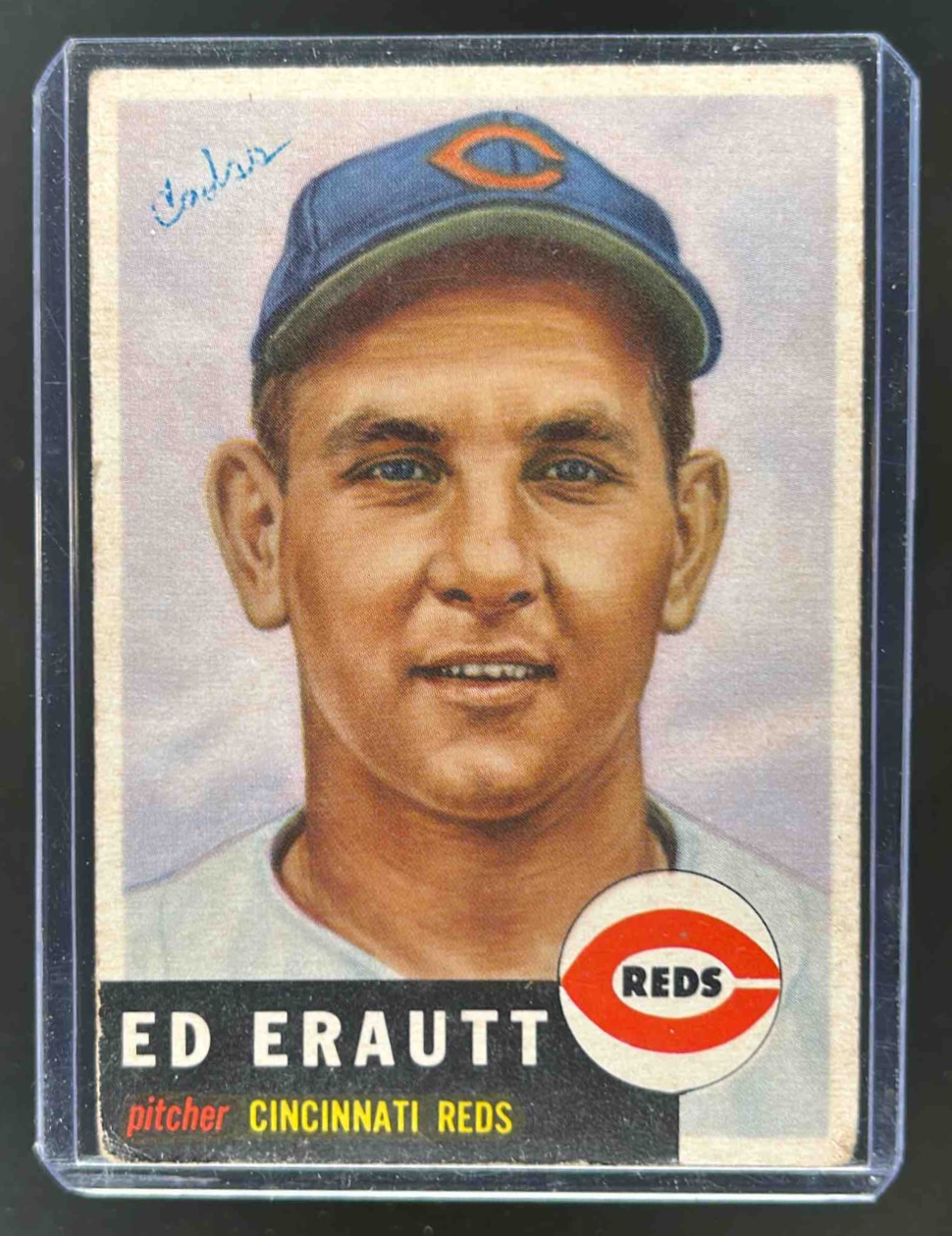 Card image for 1953 TOPPS BASEBALL ED ERAUTT #226 CINCINNATI REDS