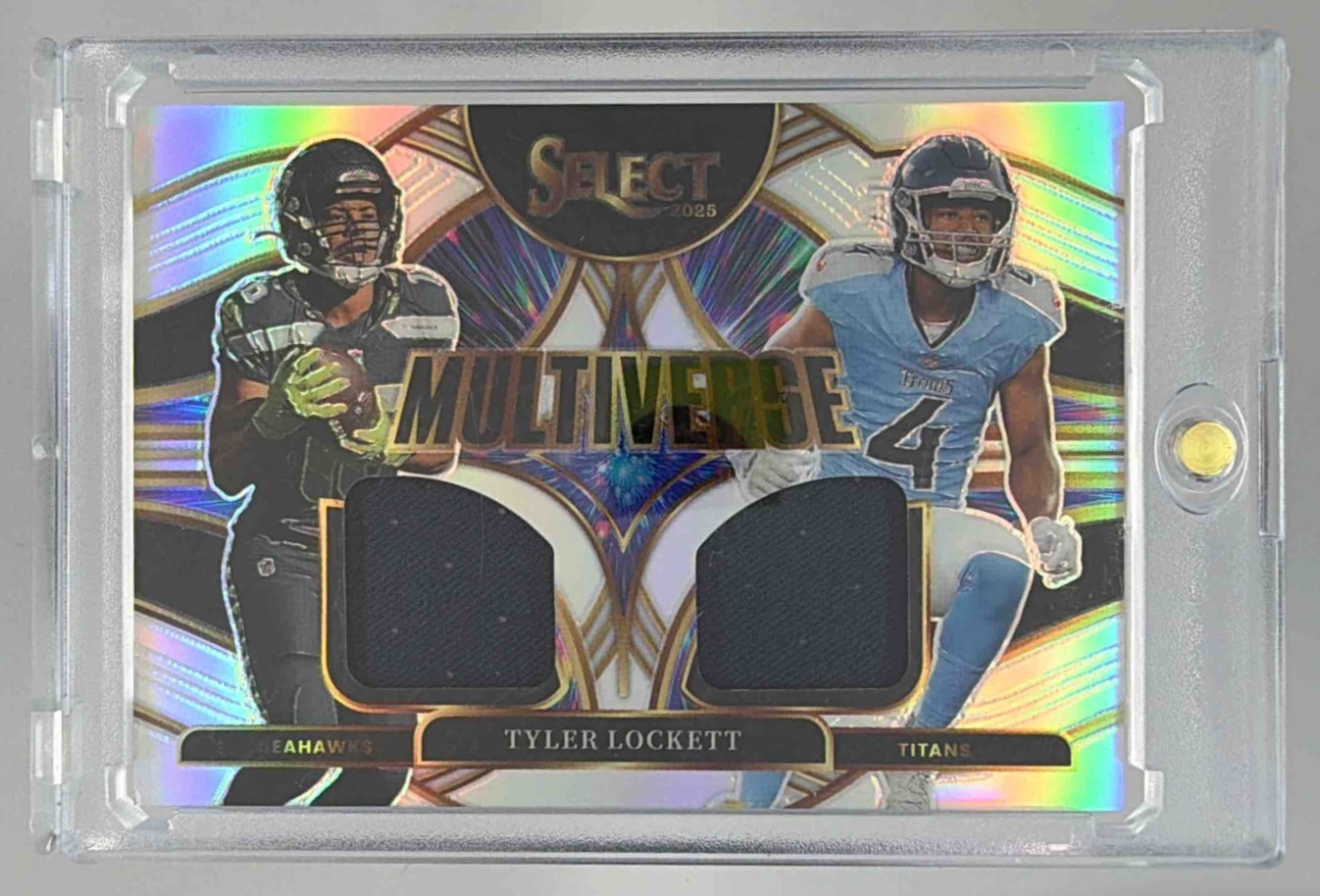 Card image for 2025 Panini Select Tyler Lockett Multiverse Jerseys Silver Prizm /149 #MVJ-TLT