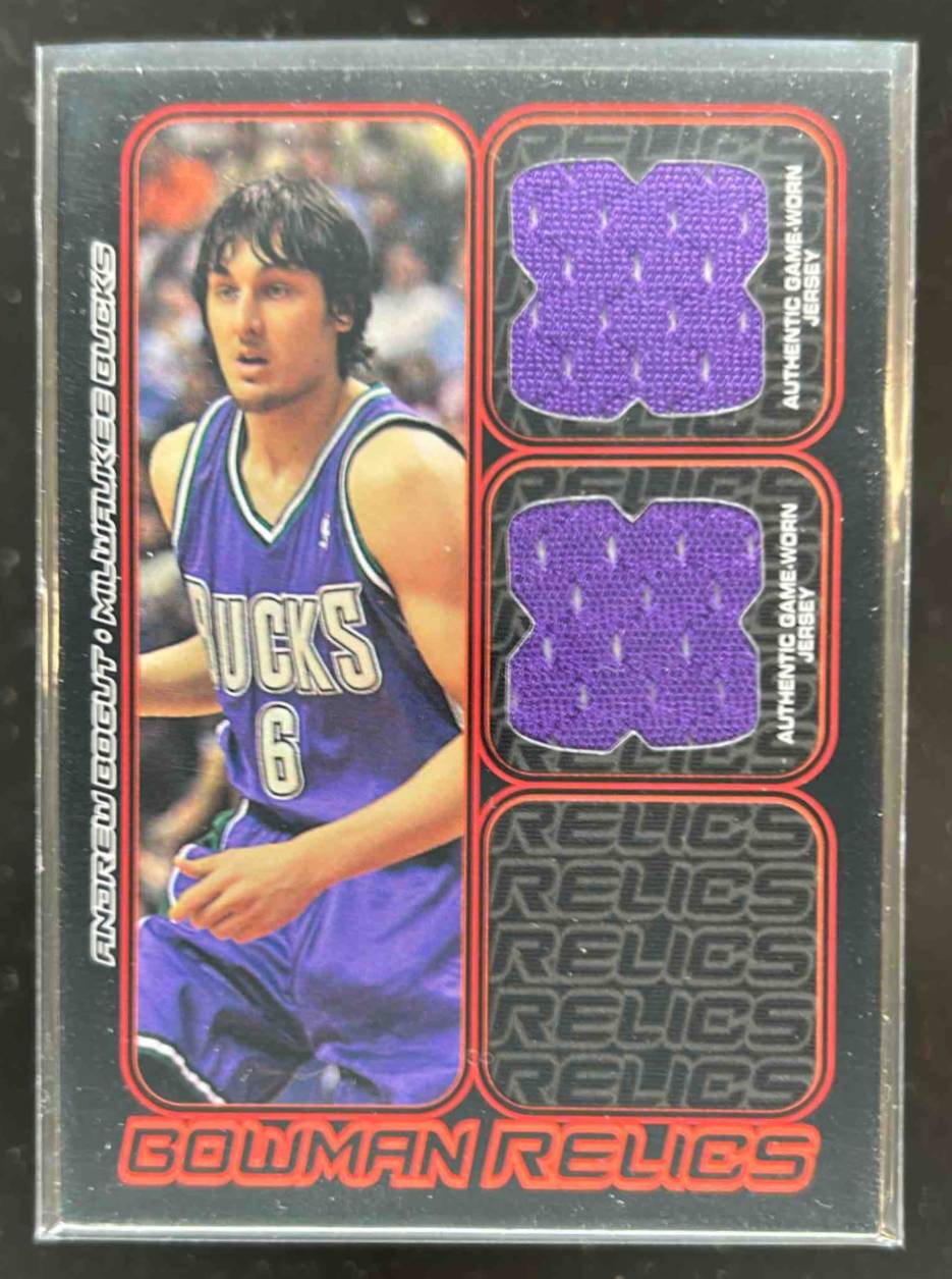 Card image for 2006-07 BOWMAN ANDREW BOGUT RELICS DUAL /249 #BDR-AB MILWAUKEE BUCKS