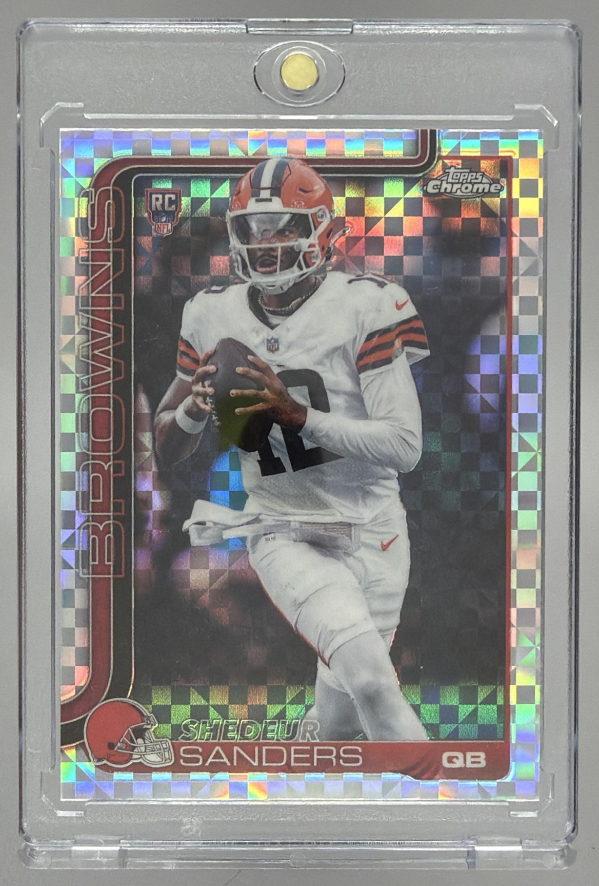 Card image for 2025 Topps Football Chrome Shedeur Sanders Rookie #315 RC Cleveland Browns