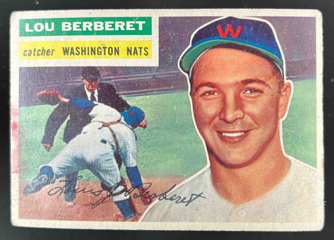 Card image for 1956 TOPPS BASEBALL LOU BERBERET #329 RC