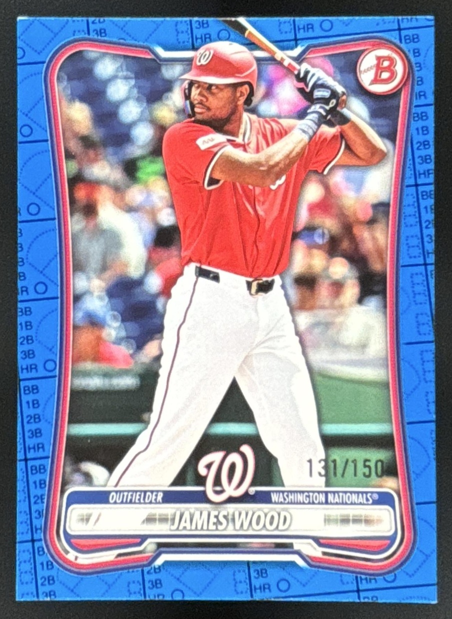 Card image for James Wood 2026 Bowman Blue Pattern /150 Washington Nationals