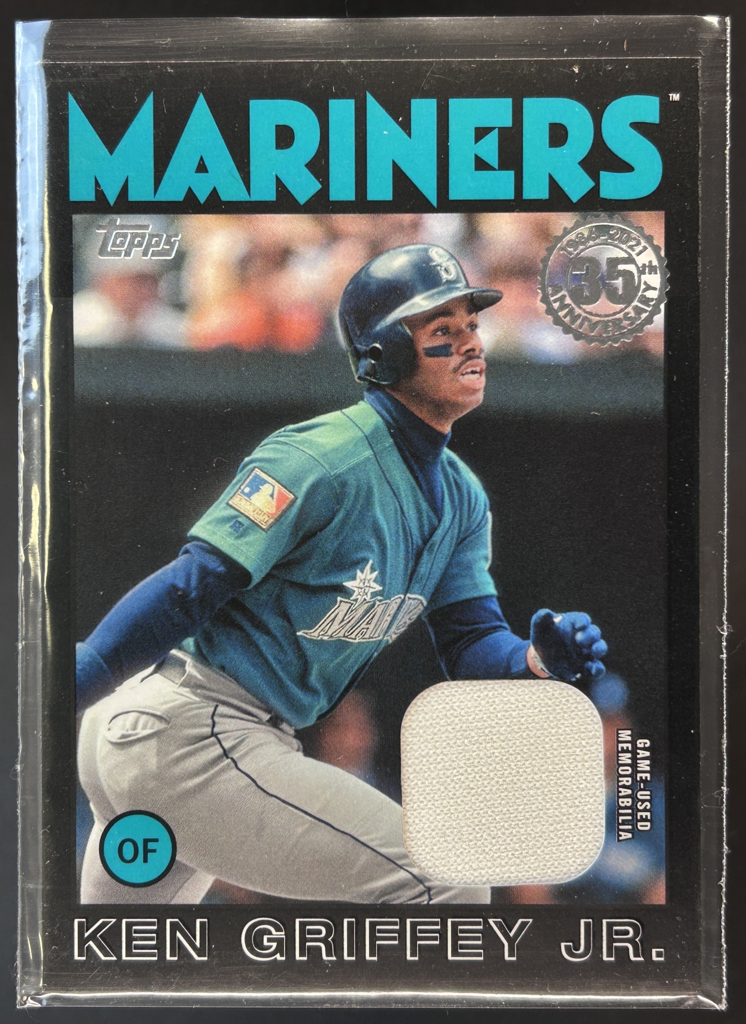Card image for 2021 KEN GRIFFEY JR. #86BR-KG 1986 TOPPS BASEBALL 35TH ANNIVERSARY RELICS SERIES TWO BLACK 184/199 MEM
