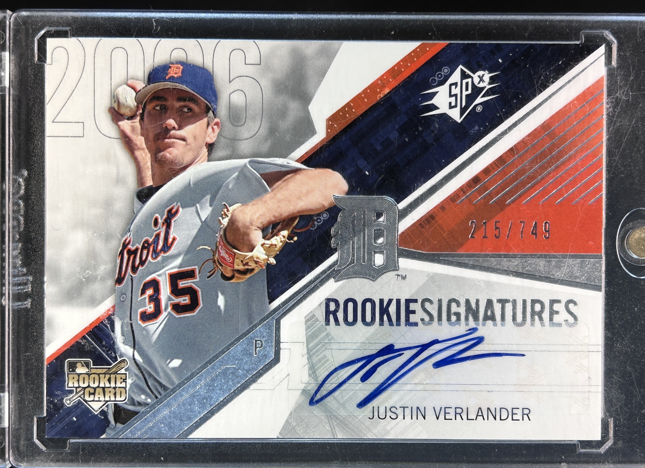 Card image for 2006 SPX JUSTIN VERLANDER #113 /749 AUTO MINT RC ROOKIE DETROIT TIGERS