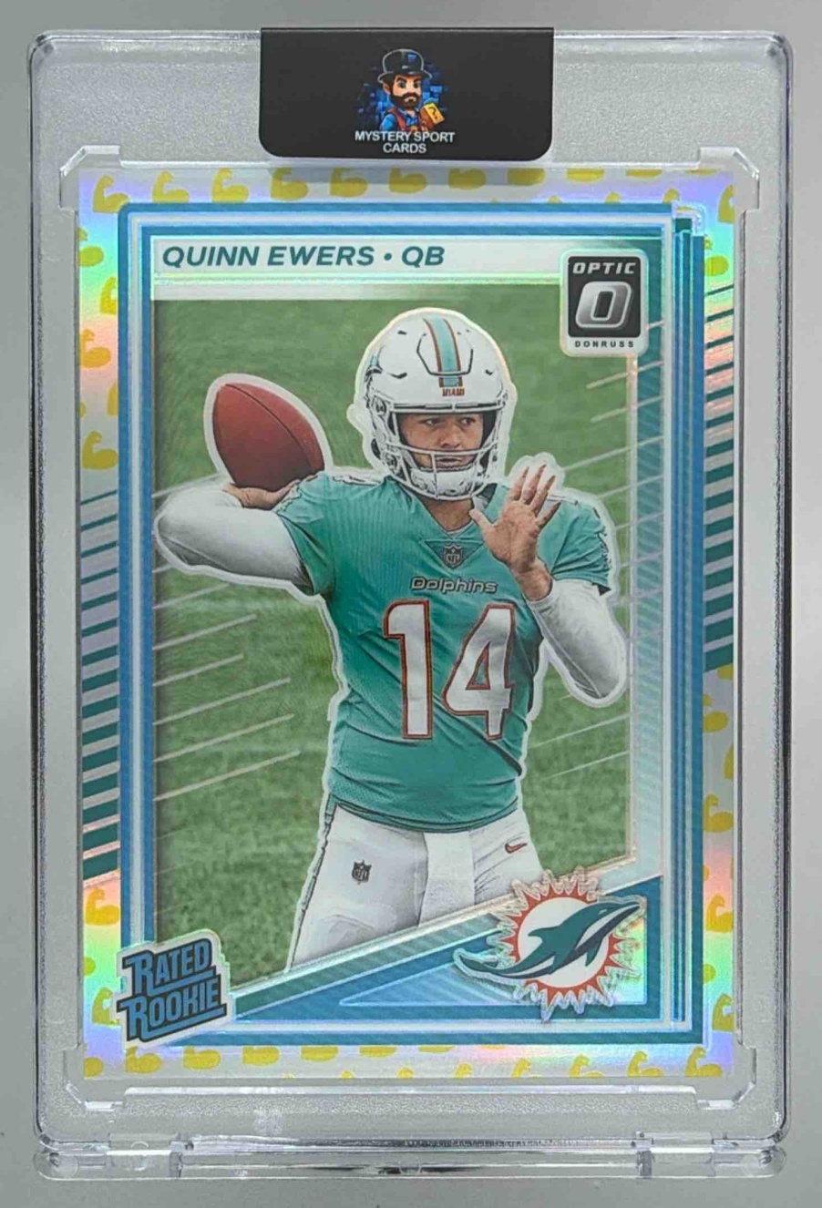 Card image for 2025 Panini Donruss Optic Quinn Ewers Rated Rookie Flex Prizm /199 #213 Dolphins
