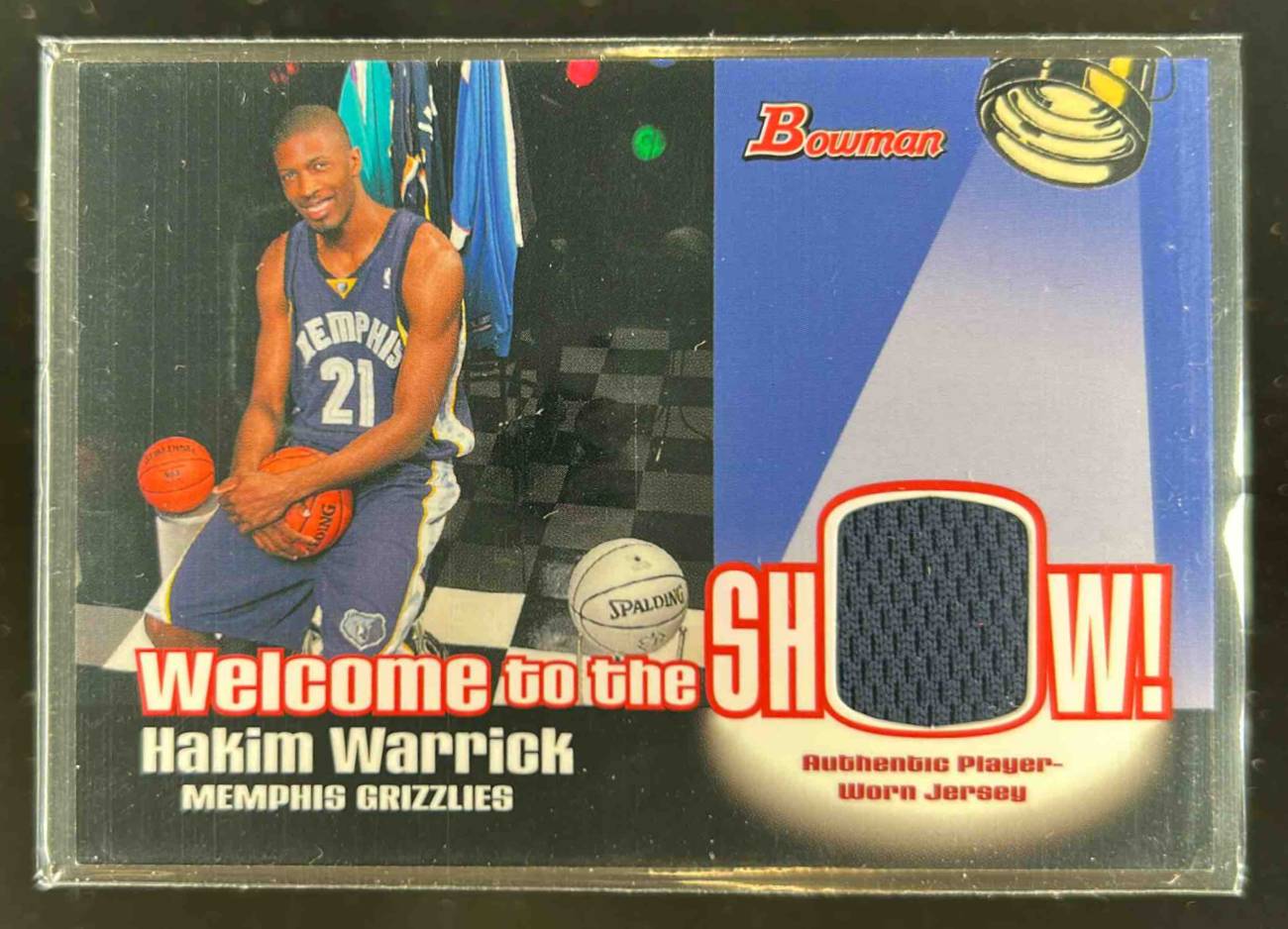 Card image for 2005-06 Bowman Hakim Warrick Welcome to the Show Relics #WSR-HW MEM RC Rookie