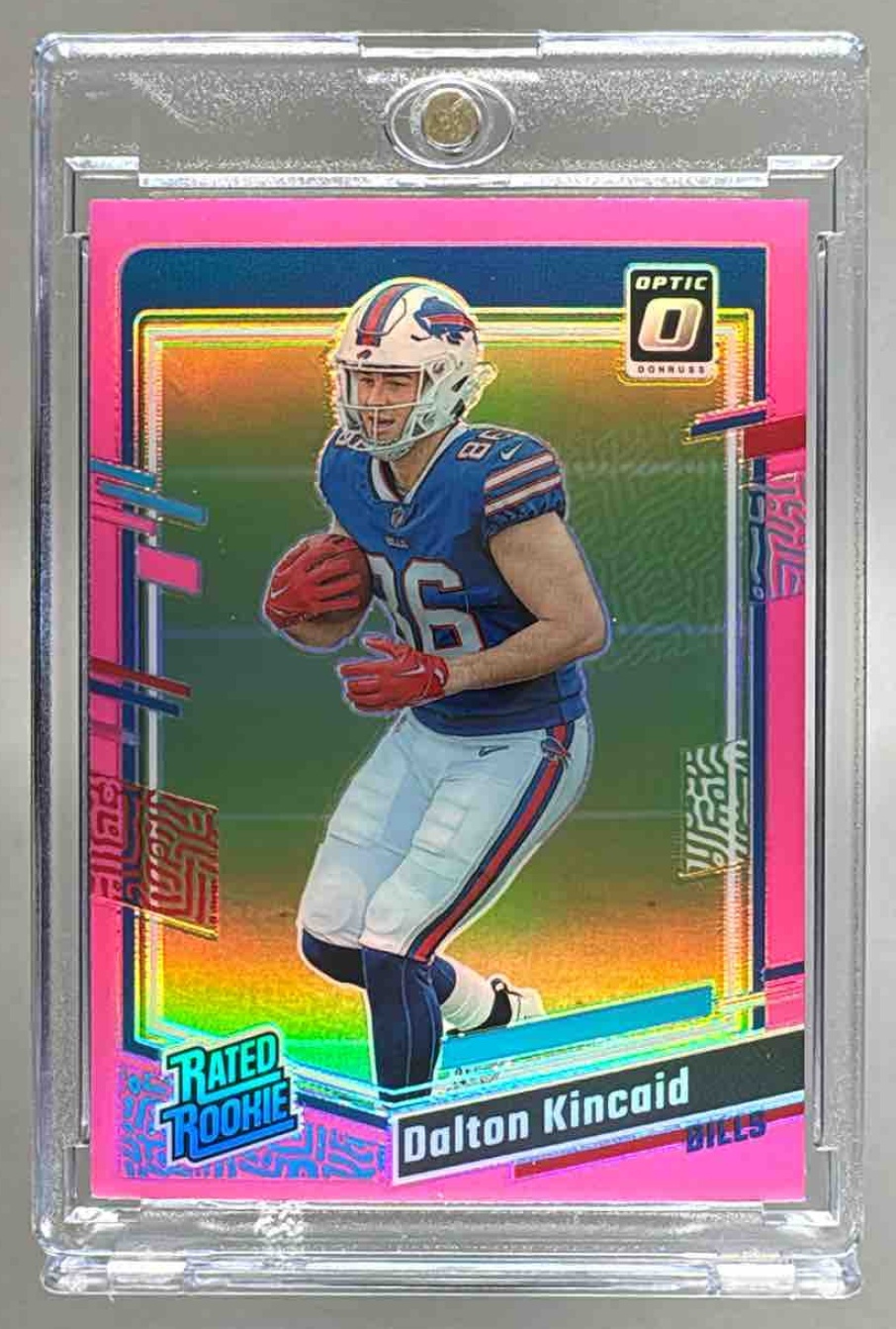 Card image for 2023 Panini Donruss Optic Dalton Kincaid Pink Prizm #211 RC Rated Rookie Bills
