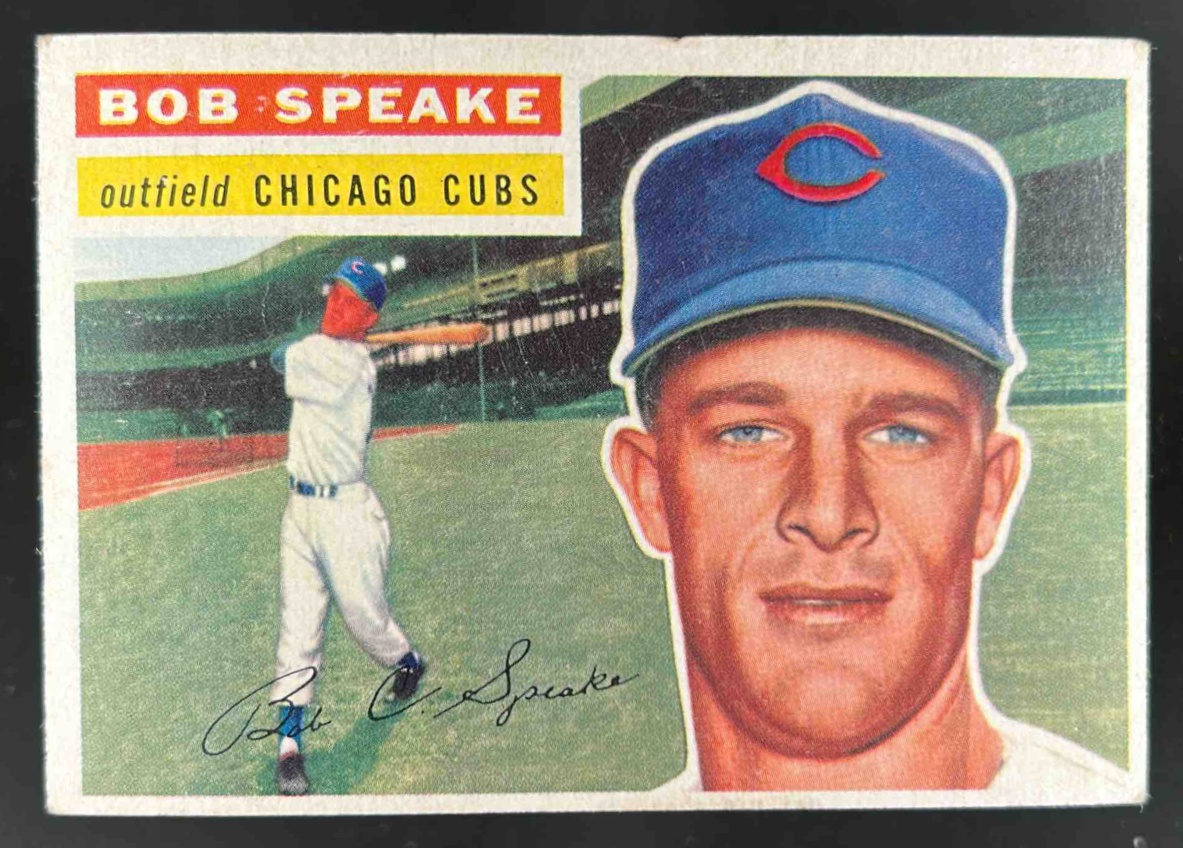 Card image for 1956 TOPPS BASEBALL BOB SPEAKE #66A RC CHICAGO CUBS