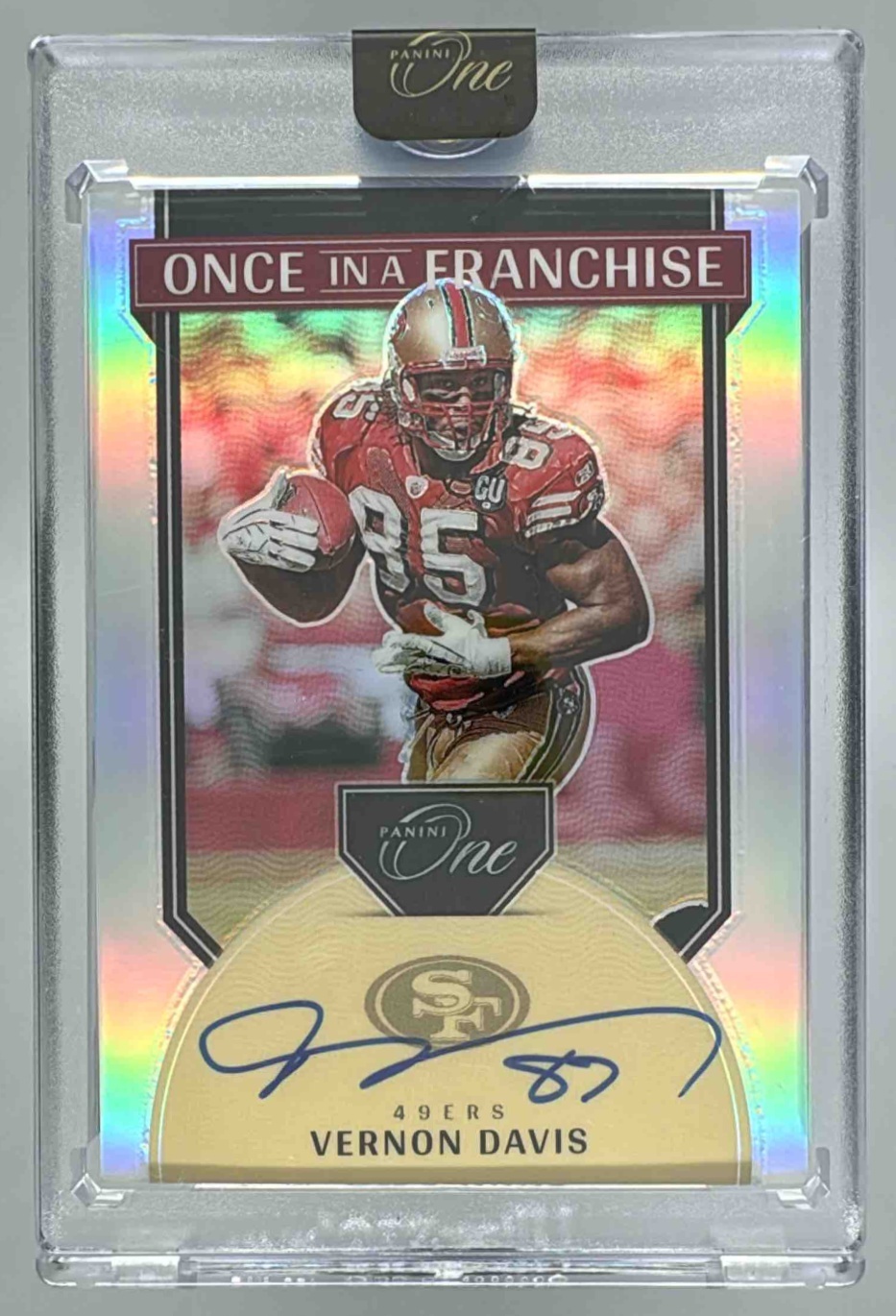 Card image for 2024 Panini One Vernon Davis Once in a Franchise Auto /99 #342 49ers
