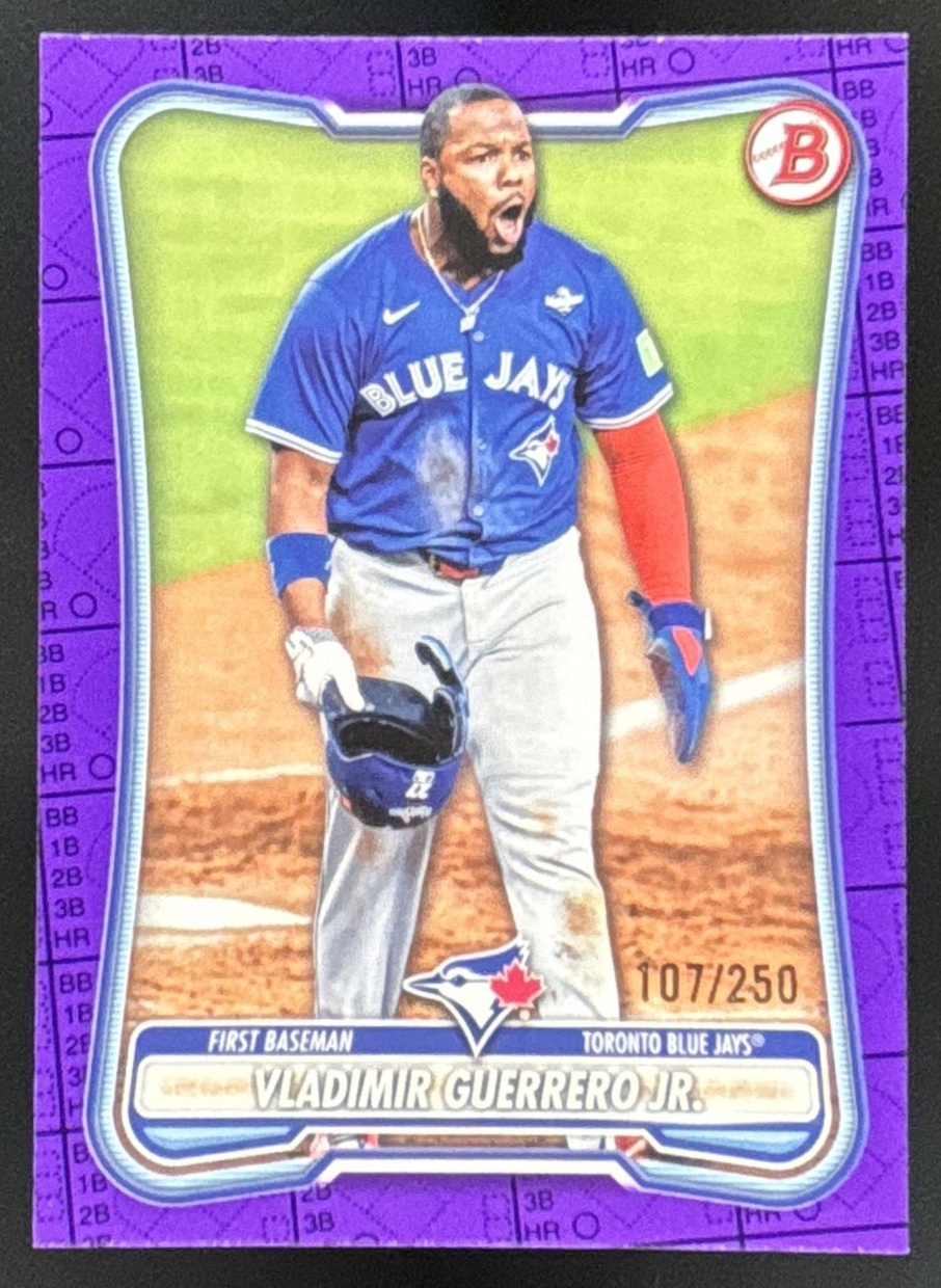 Card image for Vladimir Guerrero Jr. 2026 Bowman Purple Pattern /250 Toronto Blue Jays