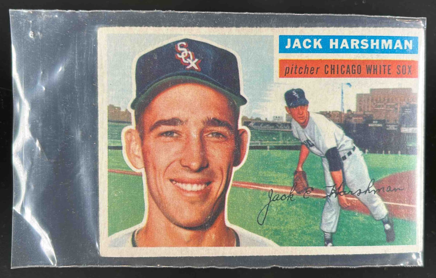 Card image for 1956 TOPPS BASEBALL JACK HARSHMAN #29B CHICAGO WHITE SOX