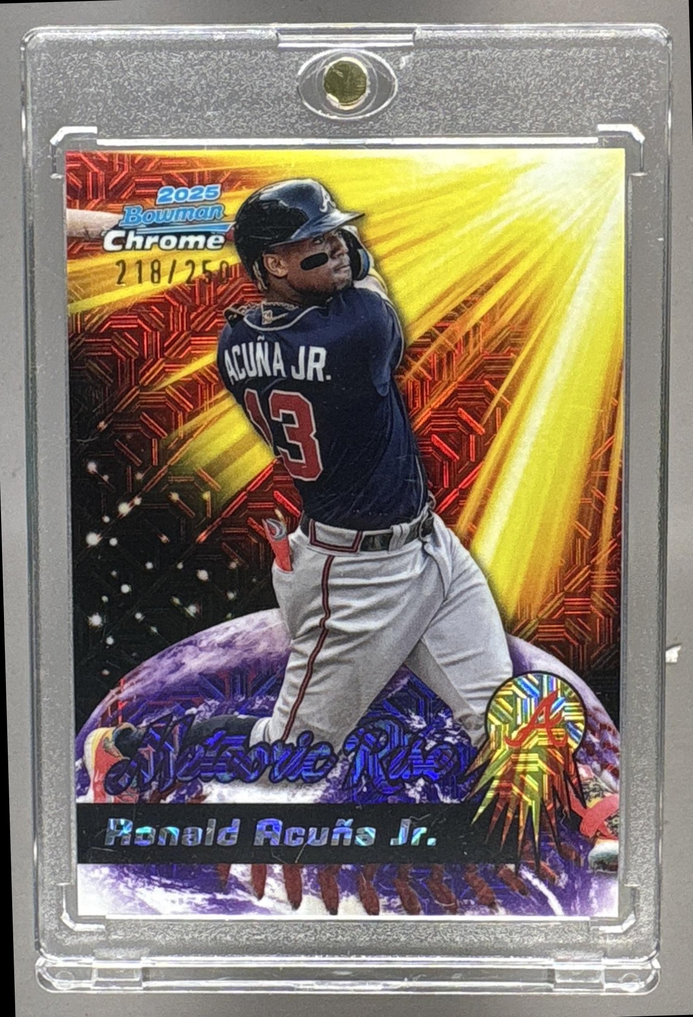 2025 BOWMAN MEGA BOX ACUNA JR. #MR-24 METEORIC RISE PURPLE MOJO REFRACTOR /250