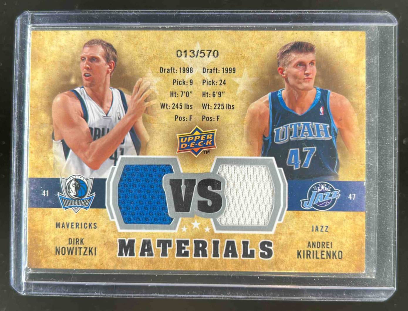 Card image for 2009-10 Upper Deck Andrei Kirilenko / Dirk Nowitzki VS Materials /570 #VS-NK