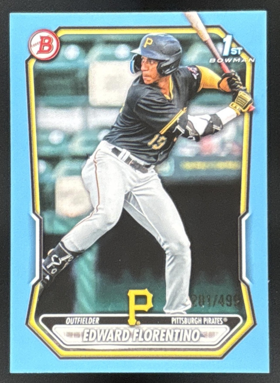 Card image for Edward Florentino 2026 Bowman Sky Blue Border /499 Prospects Pittsburgh Pirates