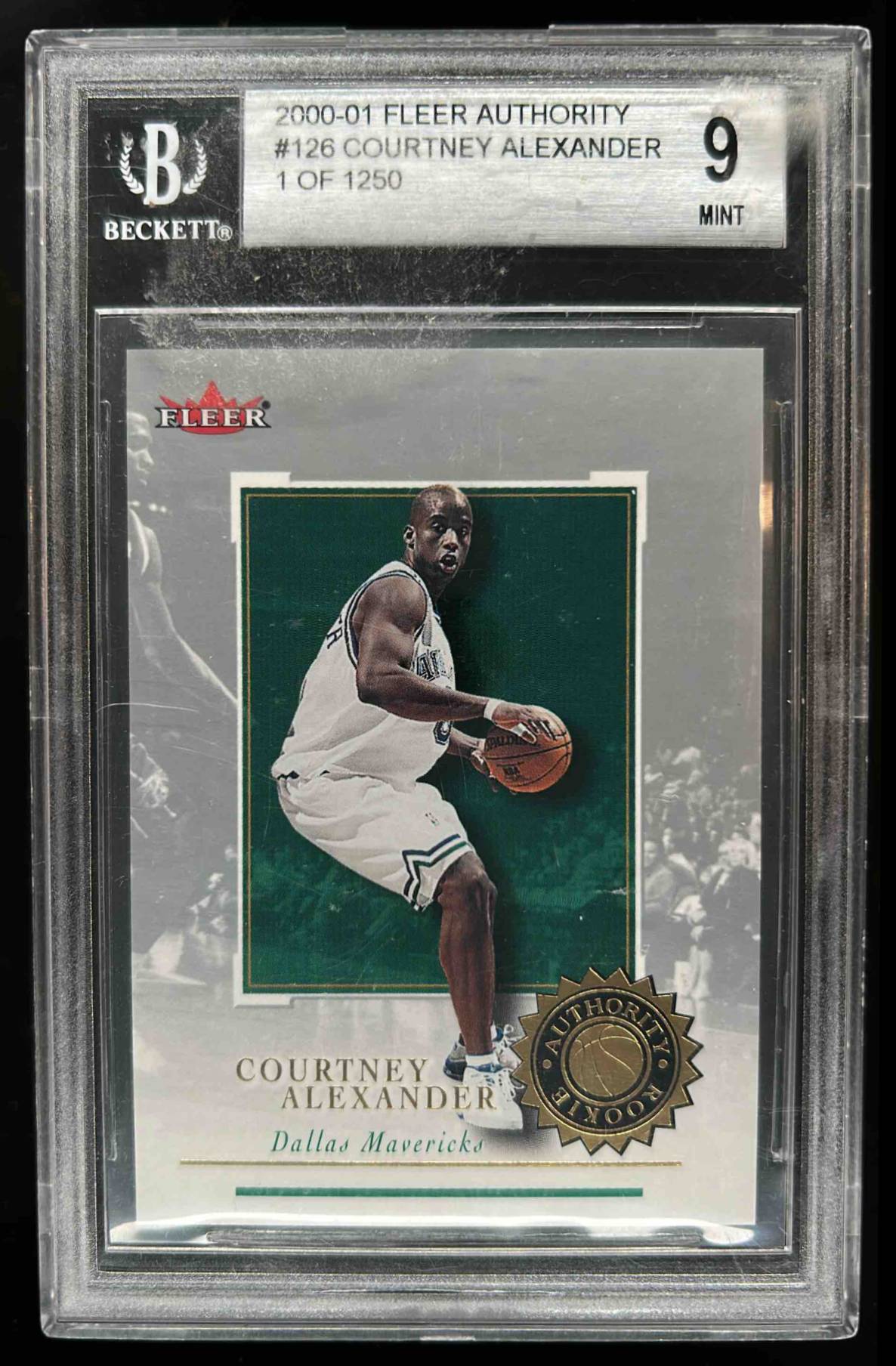 Card image for 2000-01 AUTHORITY COURTNEY ALEXANDER #126 ROOKIES 1250 /1250 RC BGS 9