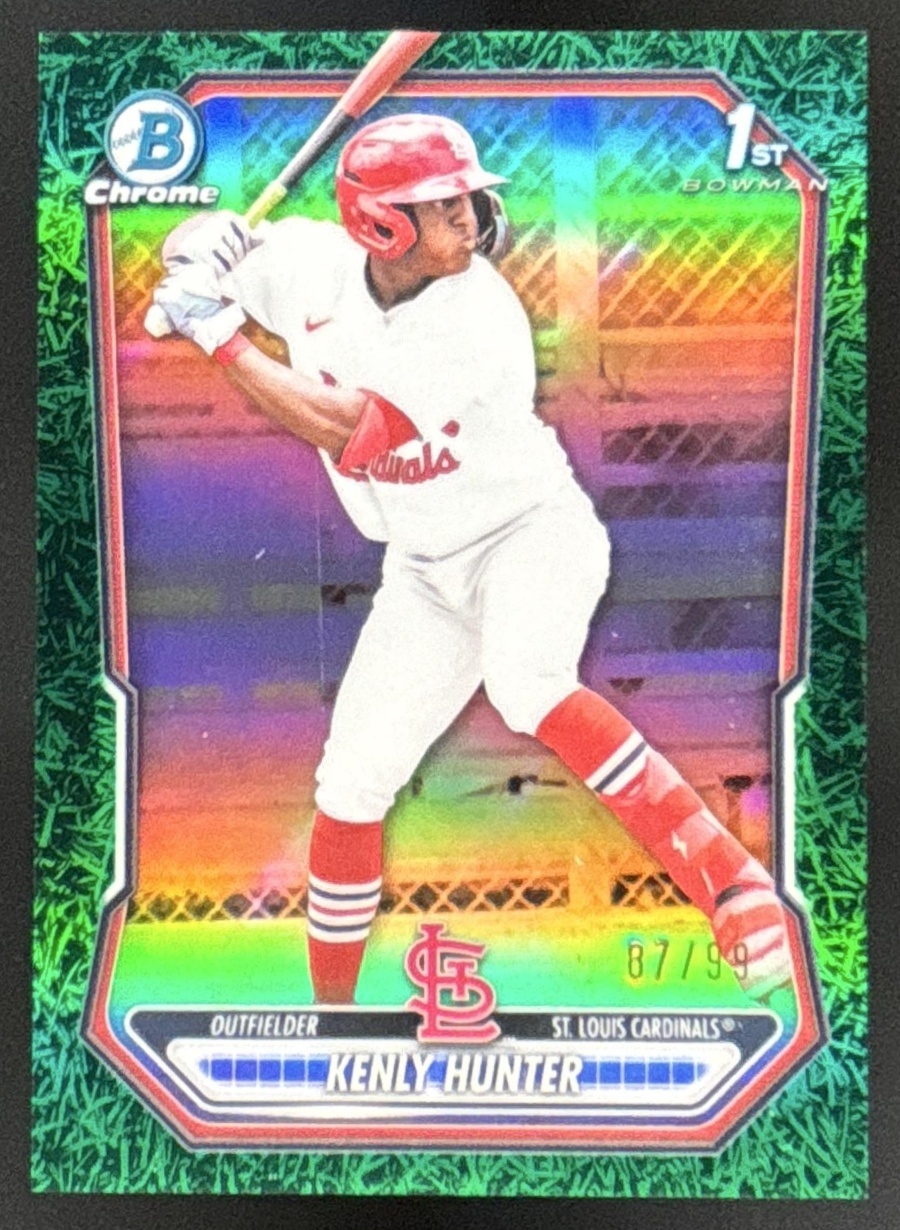 Card image for 2026 Bowman Kenly Hunter Chrome Green Grass Refractor /99 1st Prospect