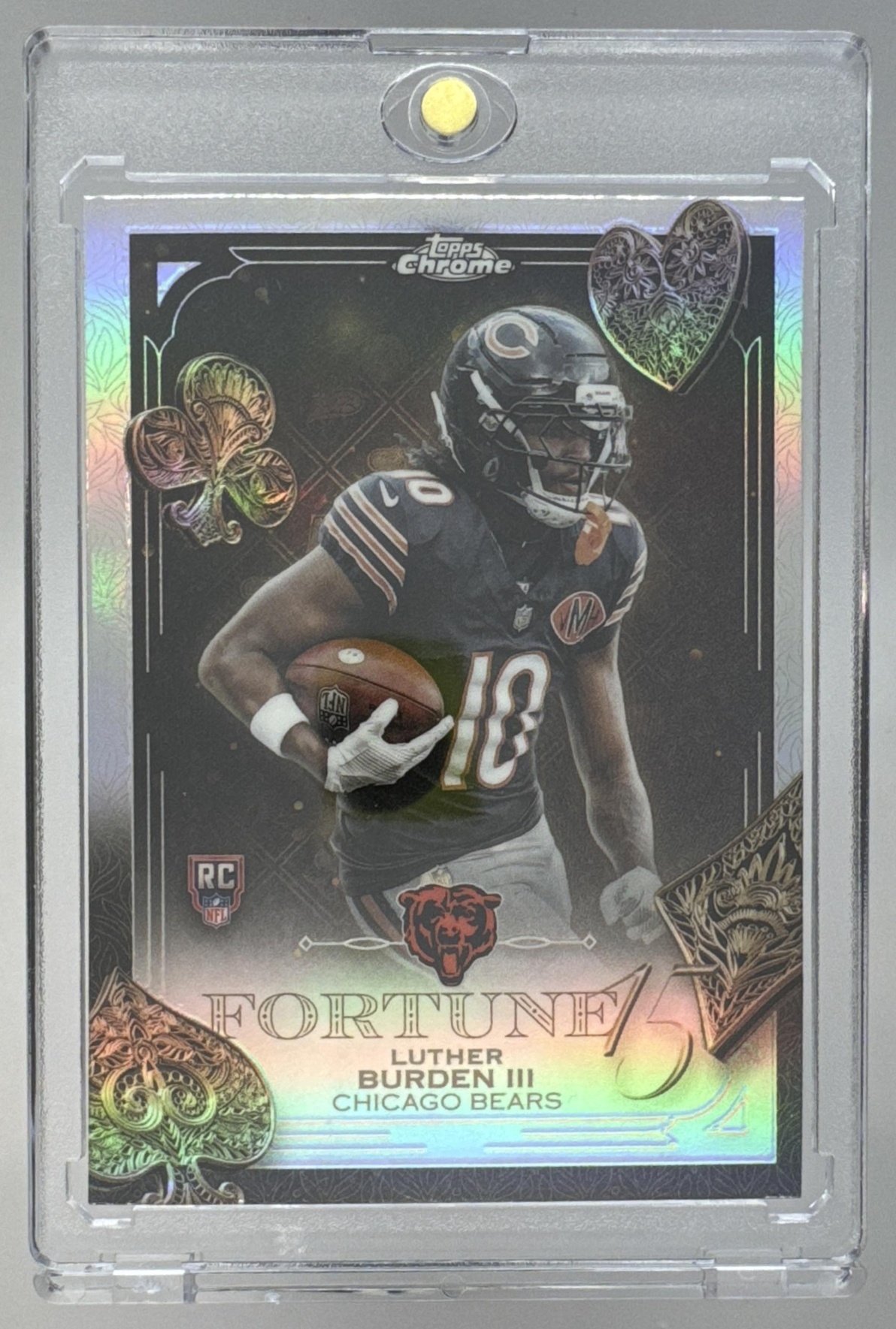 Card image for 2025 Topps Chrome Luther Burden III Fortune 15 Refractor #F15-28 RC Bears