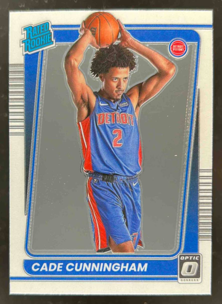 Card image for 2021-22 PANINI DONRUSS OPTIC CADE CUNNINGHAM #161 RC ROOKIE DETROIT PISTONS