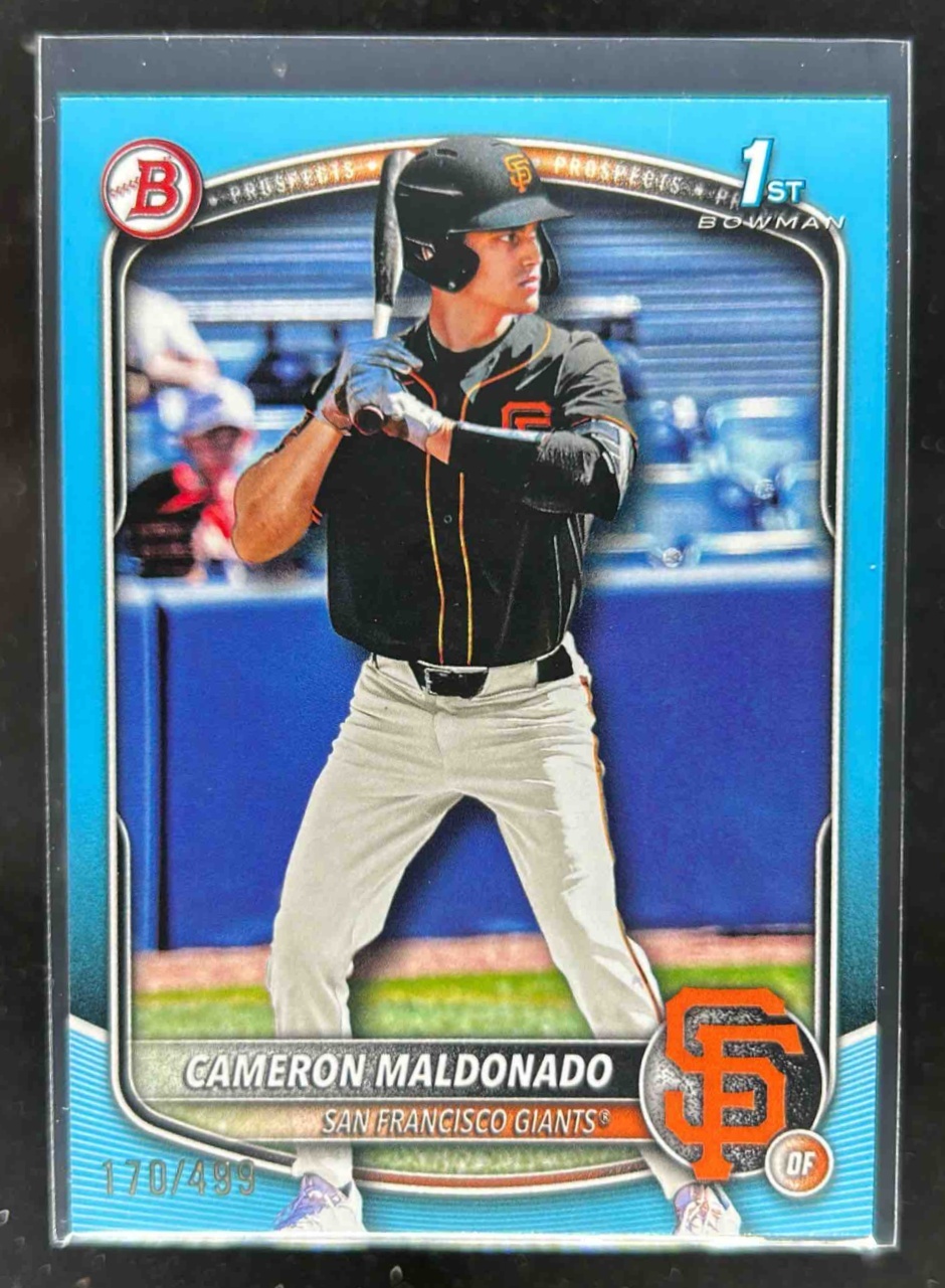 Card image for Cameron Maldonado 2025 Bowman Draft Sky Blue Border /499