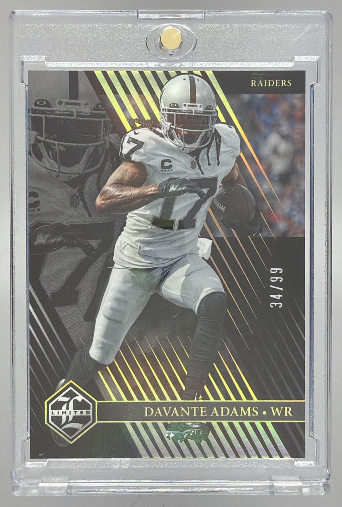 Card image for 2023 Panini Limited Davante Adams Gold Spotlight /99 #54 Raiders