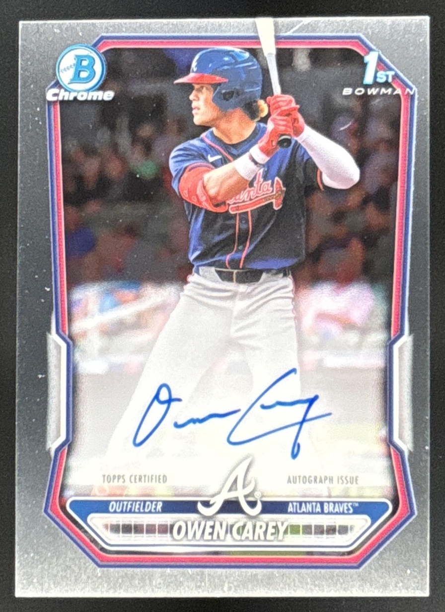Card image for Owen Carey 2026 Bowman Chrome Prospect Auto Atlanta Braves