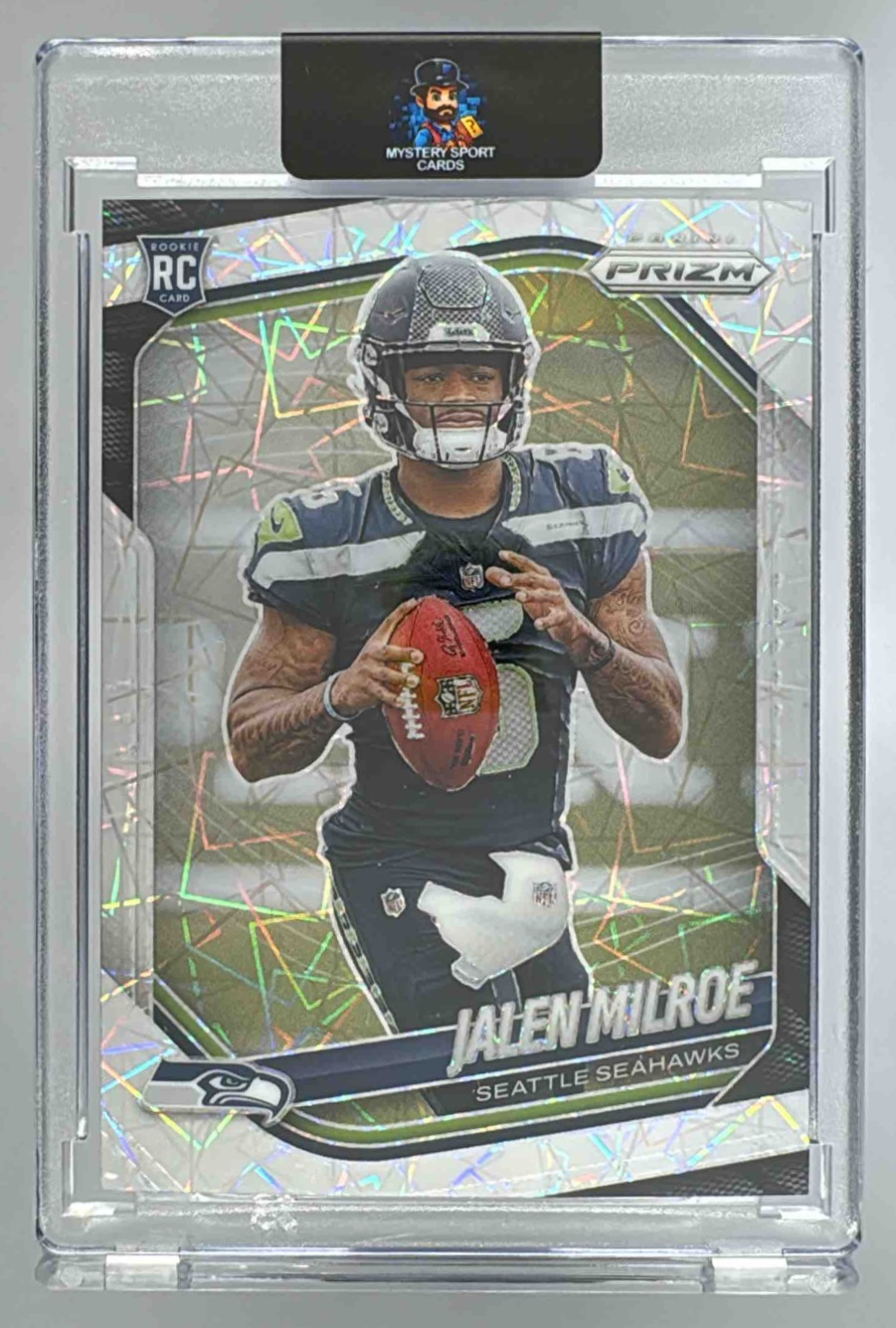 Card image for 2025 Panini Football Prizm Jalen Milroe #317 RC Seattle Seahawks