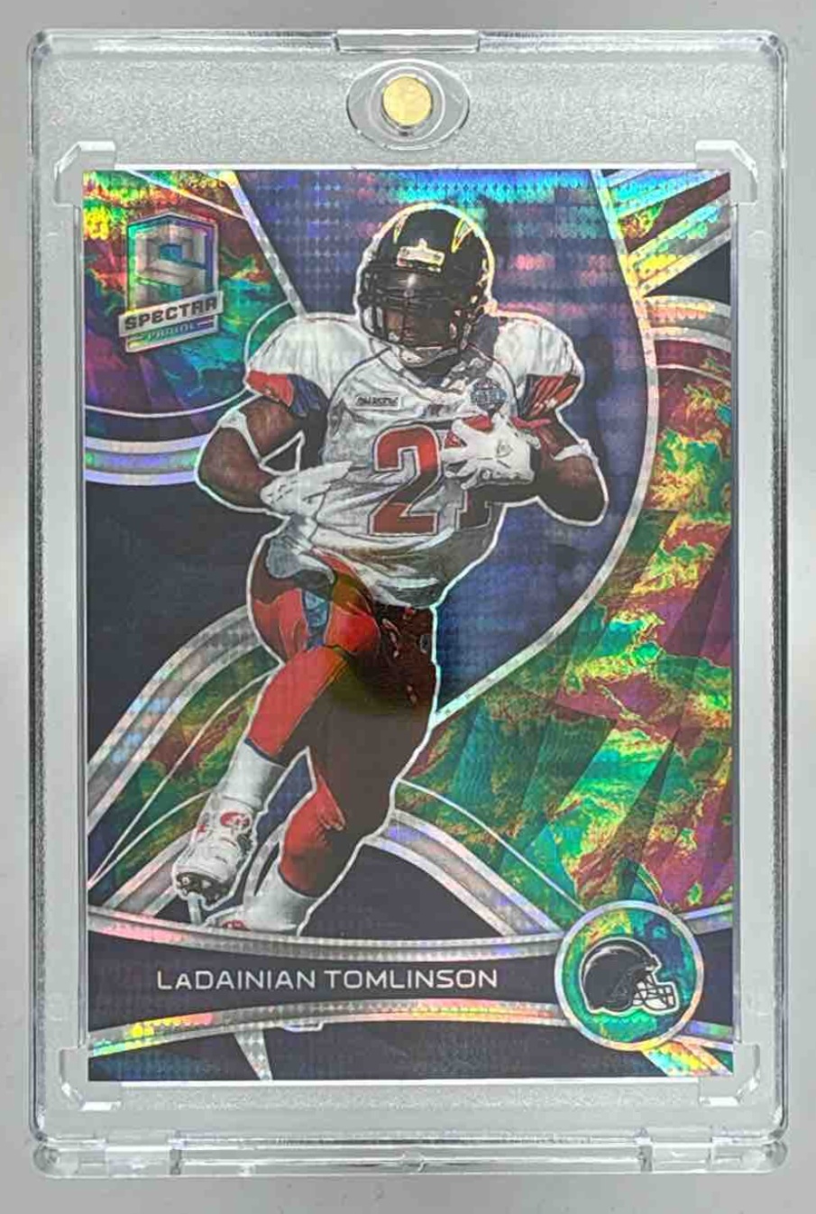 Card image for 2022 Panini Spectra LaDainian Tomlinson Celestial /99 #134 Chargers