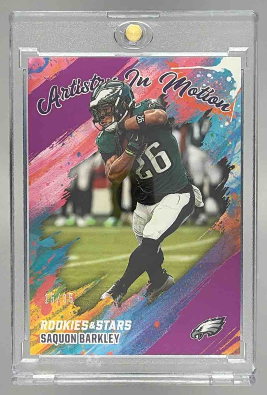 Card image for 2025 Panini Rookies & Stars Saquon Barkley Artistry in Motion #18 Eagles