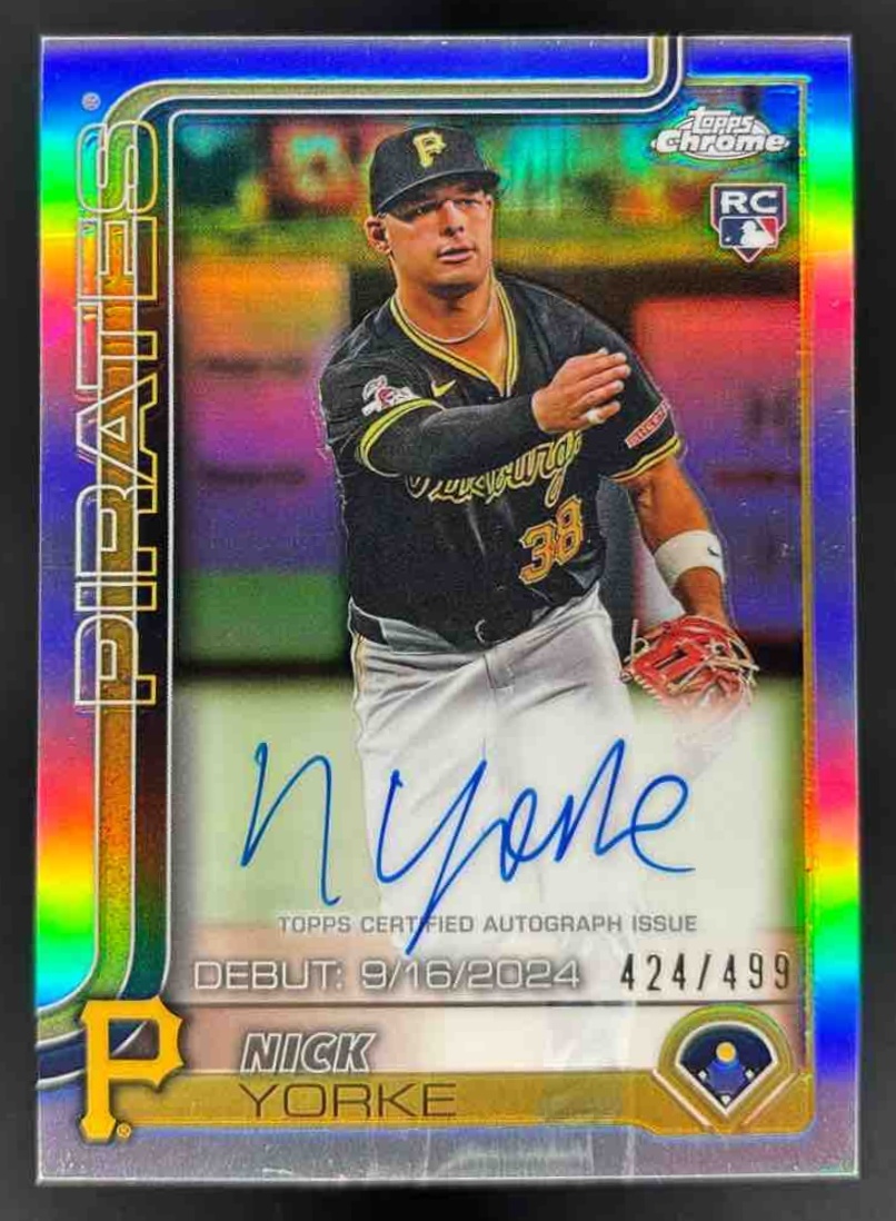 Card image for 2025 Topps Chrome Update Nick Yorke Rookie Debut Auto Refractor /499 RC
