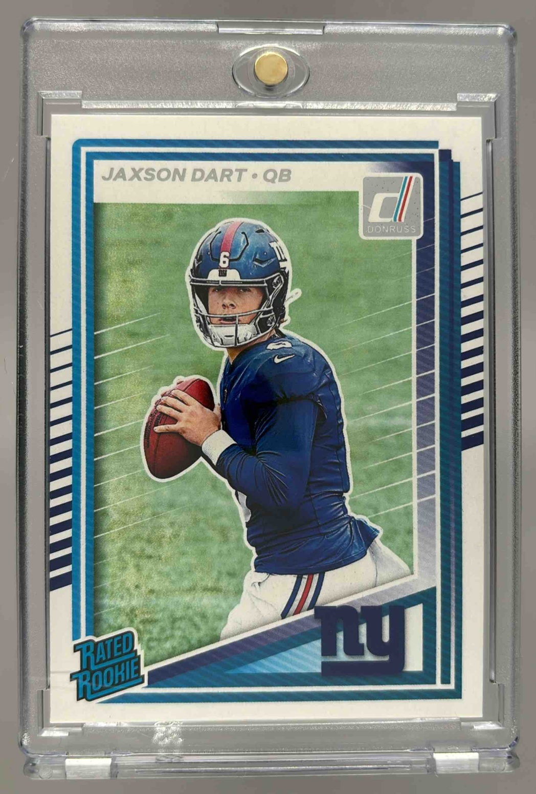 Card image for 2025 Panini Football Donruss Jaxson Dart Rated Rookie #400 RC New York Giants