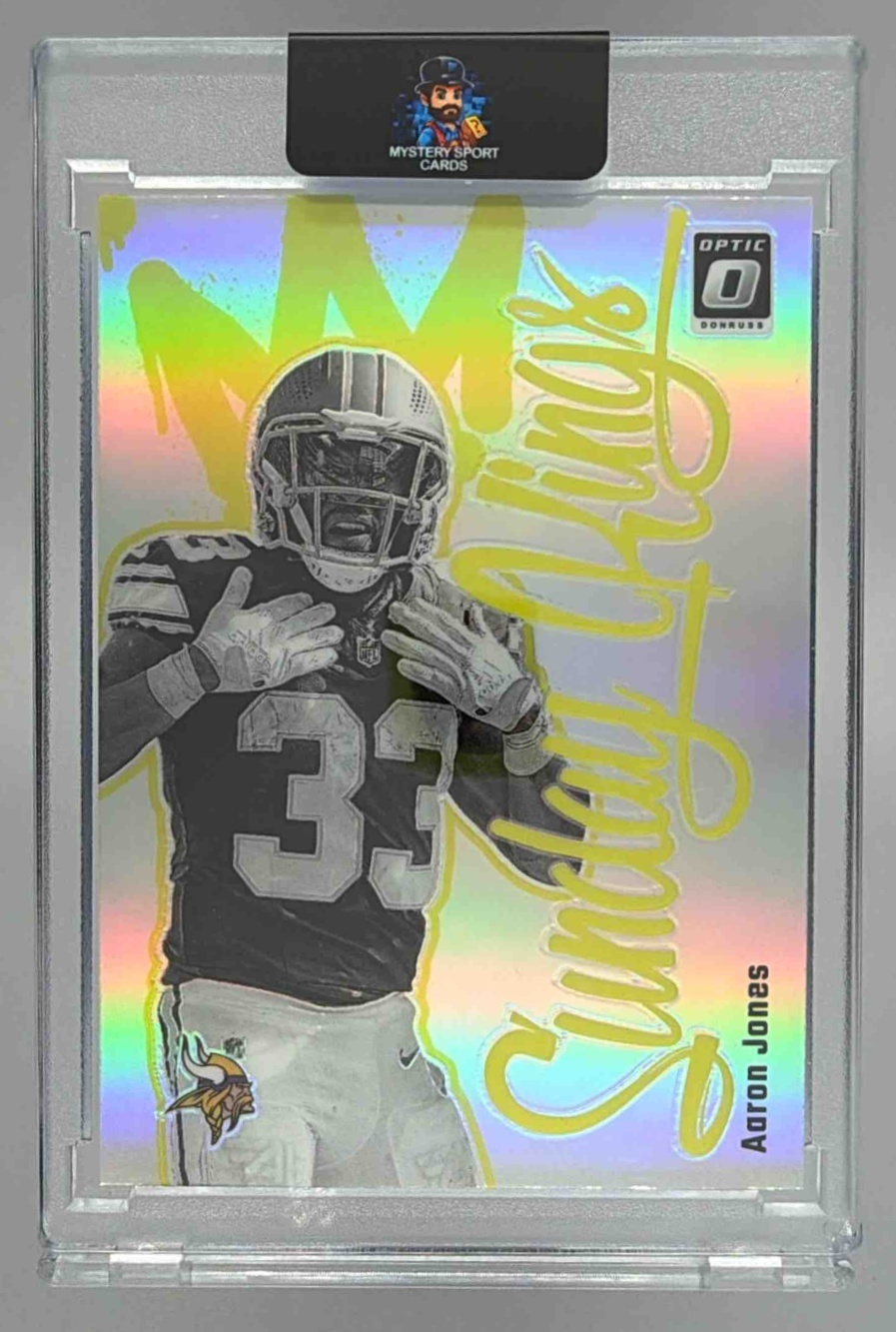 Card image for 2024 Panini Donruss Optic Aaron Jones Sunday Kings #26 Vikings