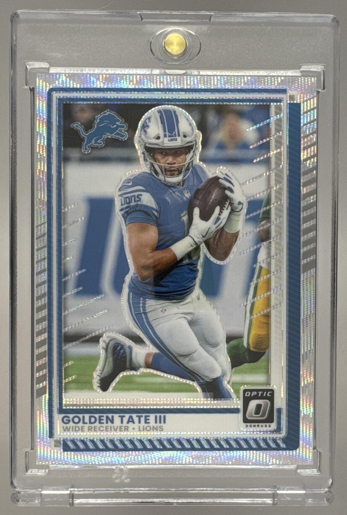 Card image for 2025 Panini Donruss Optic Golden Tate III Wave Prizm /300 #124 Lions
