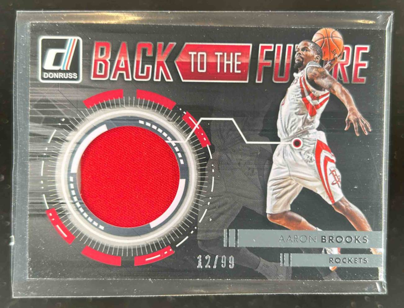 Card image for 2015-16 PANINI DONRUSS AARON BROOKS BACK TO THE FUTURE /99 #1 HOUSTON ROCKETS