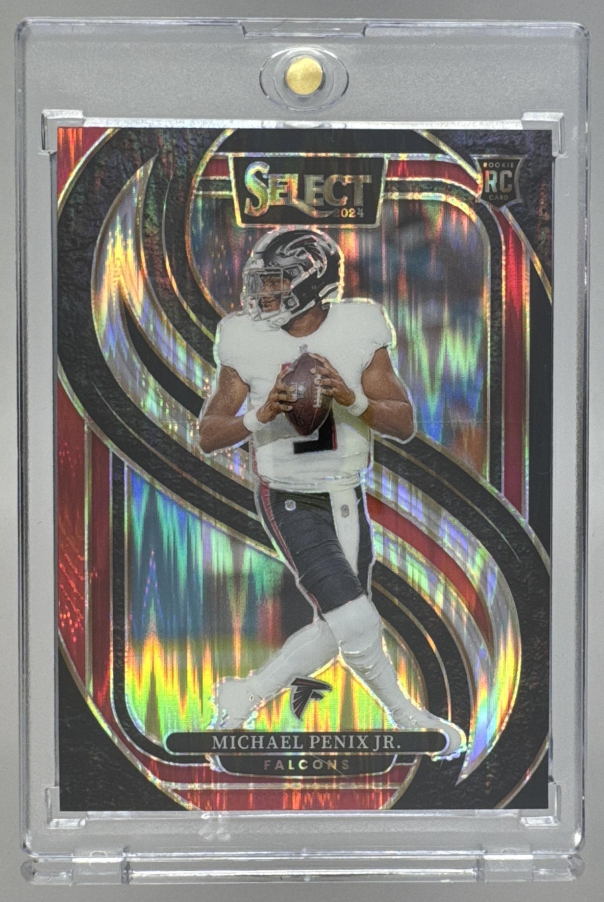 Card image for 2024 Panini Select Michael Penix Jr. Premier Silver Prizm Die-Cut #110 Falcons