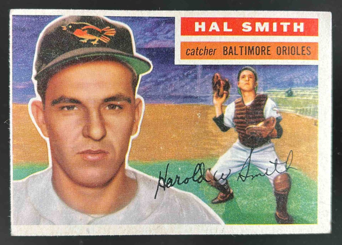 Card image for 1956 TOPPS BASEBALL HAL SMITH #62A RC BALTIMORE ORIOLES