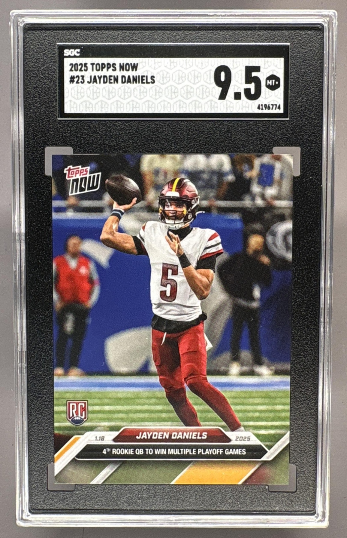 2024 TOPPS NOW JAYDEN DANIELS #23 COMMANDERS SGC 9.5 RC